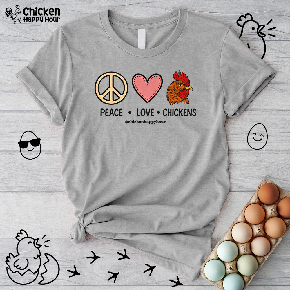 Peace Love Chickens Unisex Tee