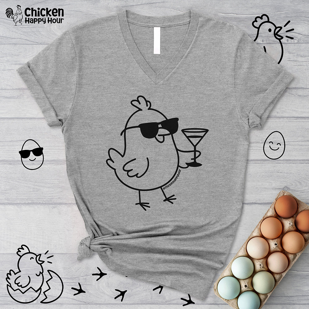 Chicken With Tequila V-Neck Tee