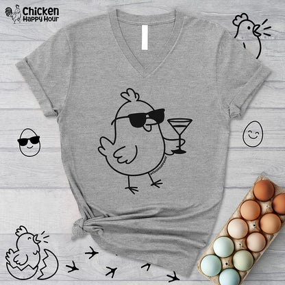 Chicken With Tequila V-Neck Tee