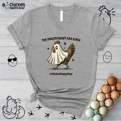 The Poultrygeist Has Risen  V-Neck Tee