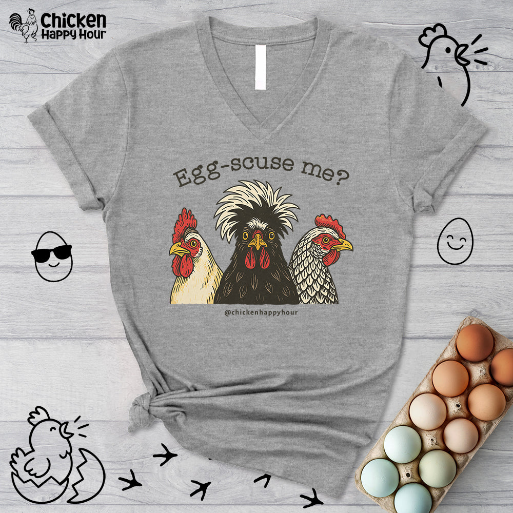 Egg-scuse Me V-Neck Tee