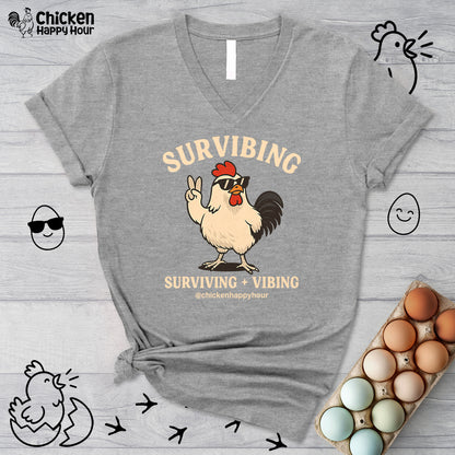 Survibing V-Neck Tee