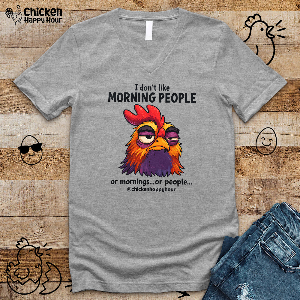 I Don't Like Morning People V-Neck Tee