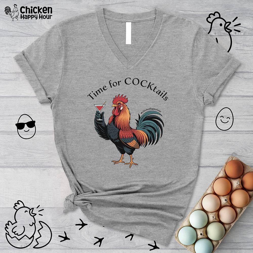 Time for Cocktails V-Neck Tee