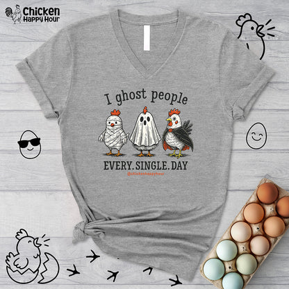 I Ghost People Every Day V-Neck Tee
