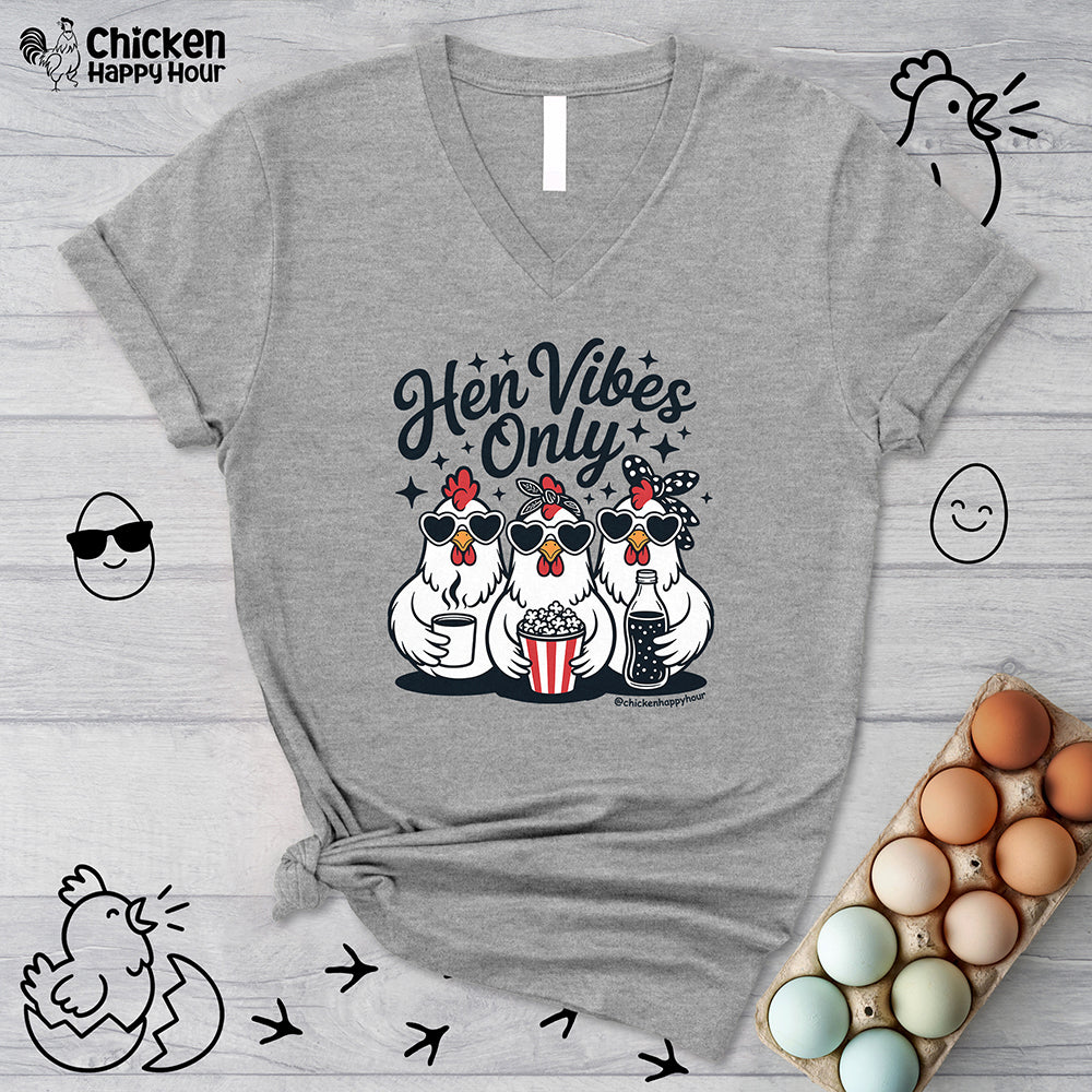 Hen Vibes Only V-Neck Tee
