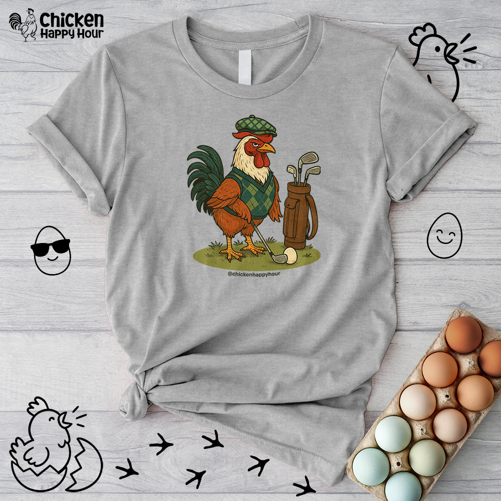 Rooster Playing Golf Unisex Tee