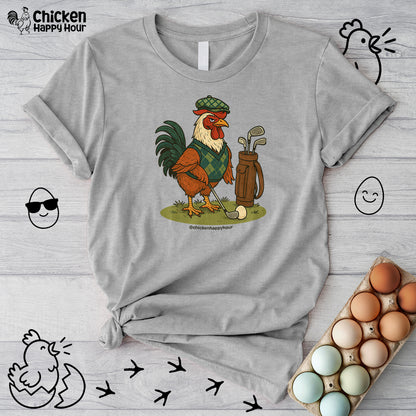 Rooster Playing Golf Unisex Tee