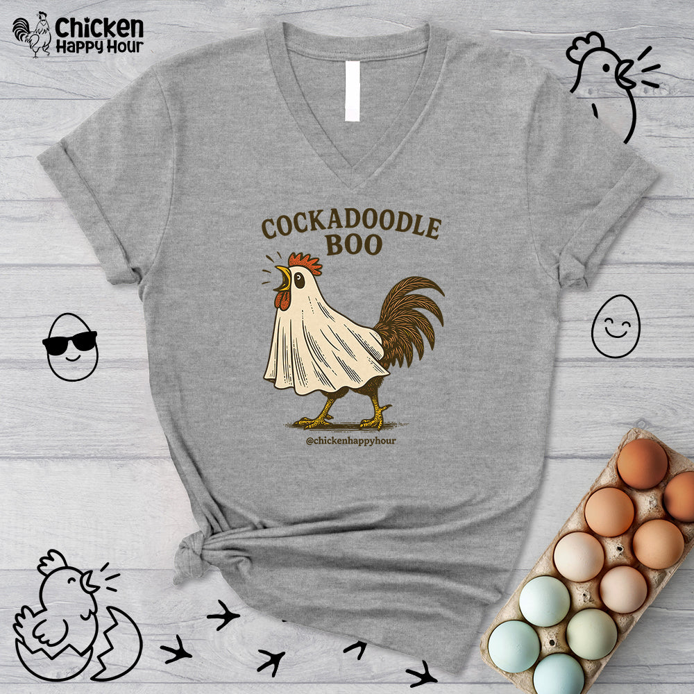 Cockadoodle BOO V-Neck Tee