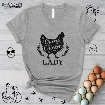 Crazy Chicken Lady V-Neck Tee