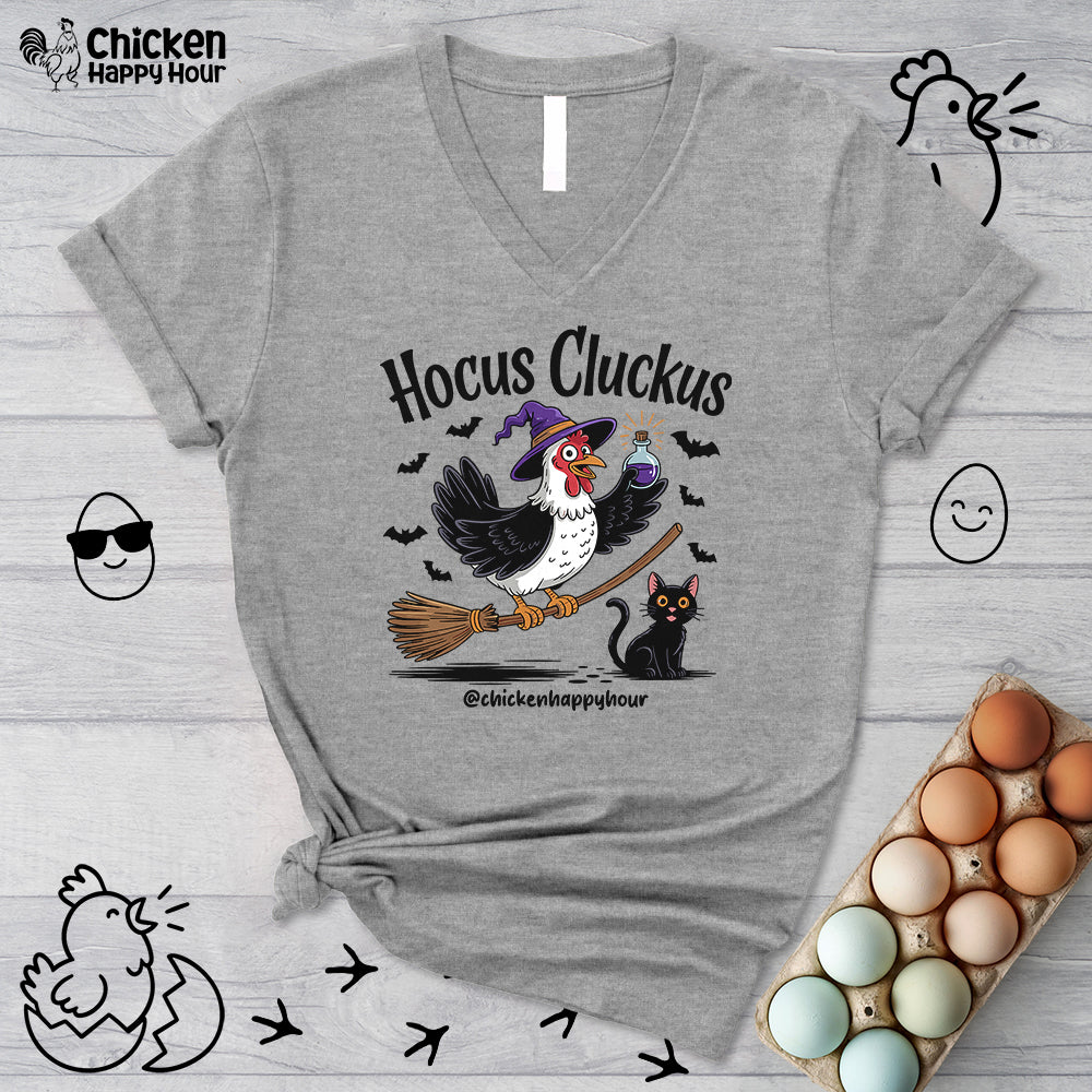 Hocus Cluckus V-Neck Tee