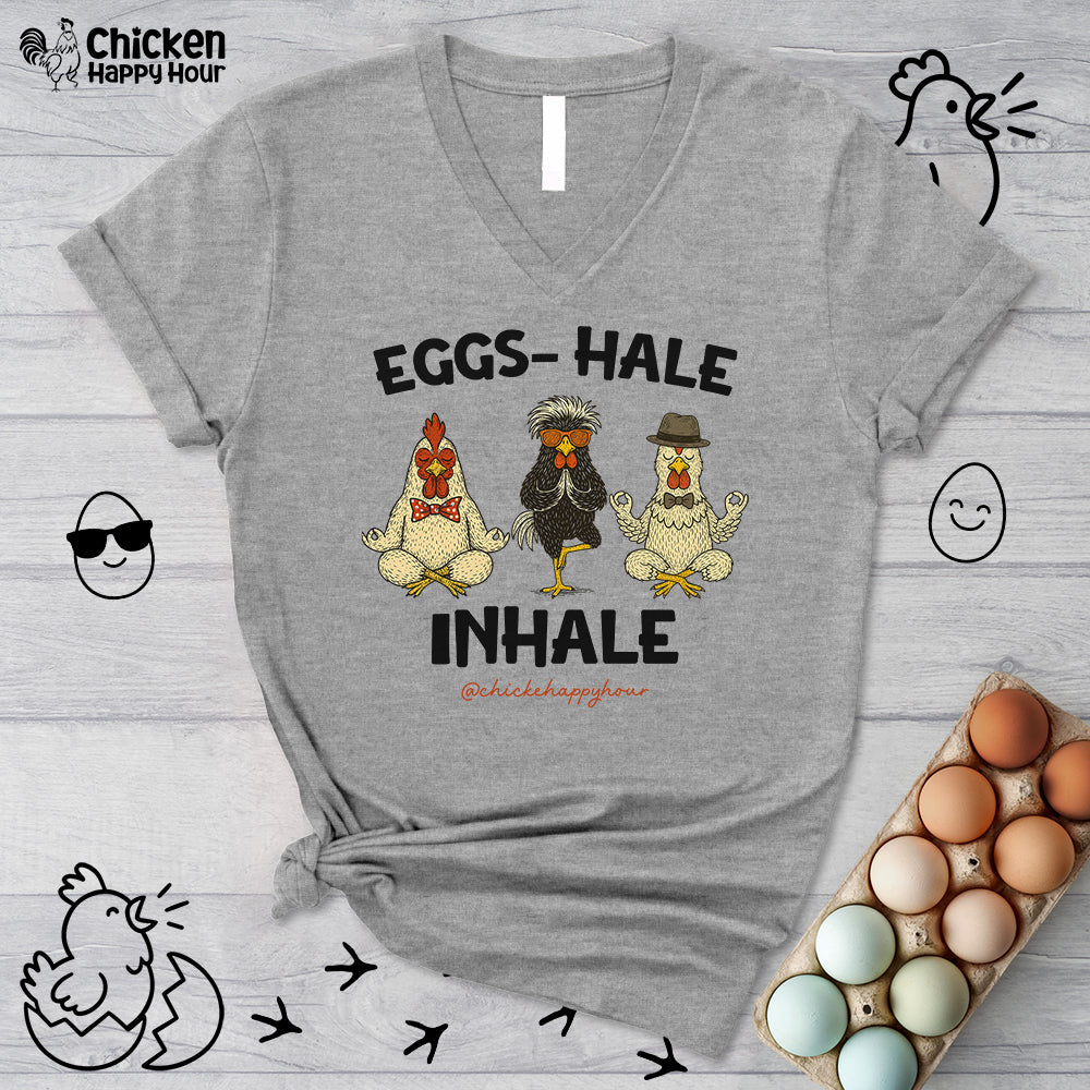 Egg-Hale the Stress V-Neck Tee