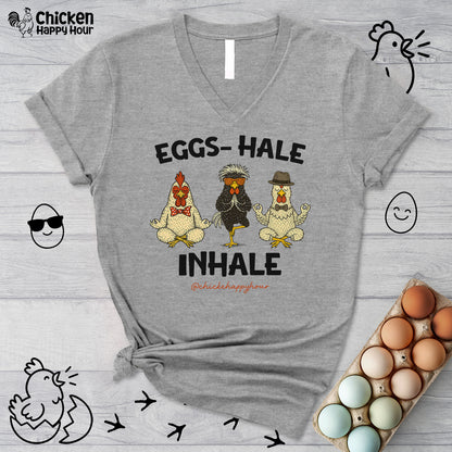 Egg-Hale the Stress V-Neck Tee