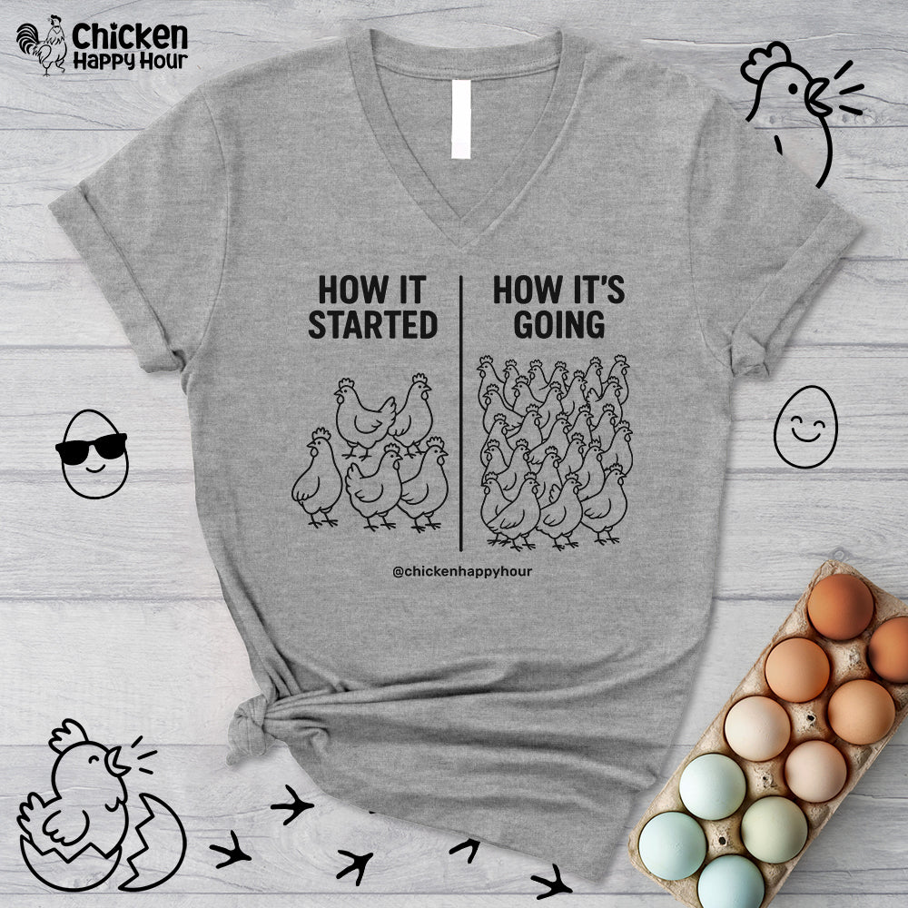 How it Started How it’s Going V-Neck Tee