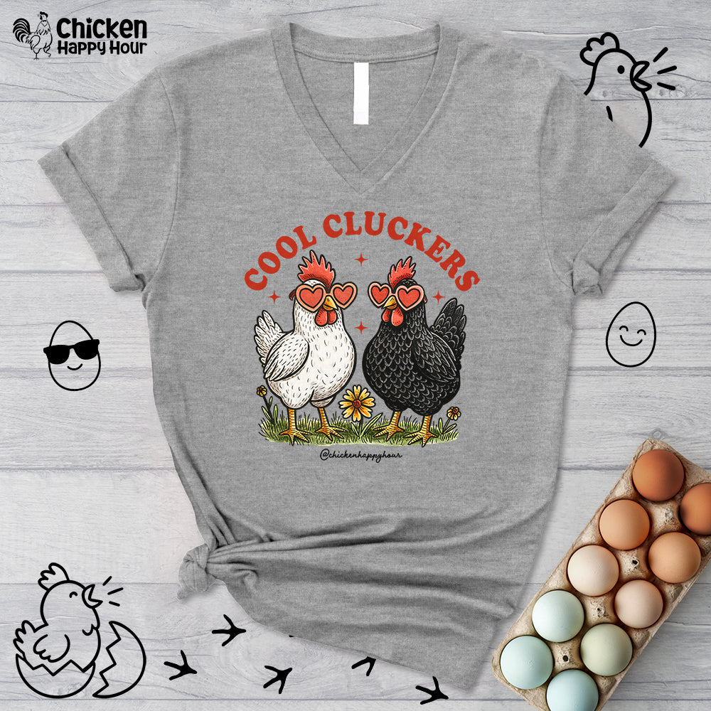 Cool Cluckers V-Neck Tee