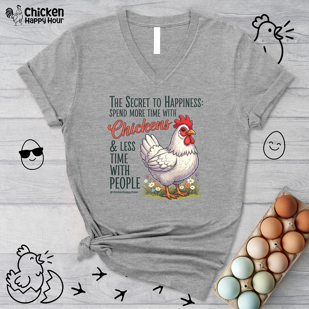The Secret to Happiness V-Neck Tee