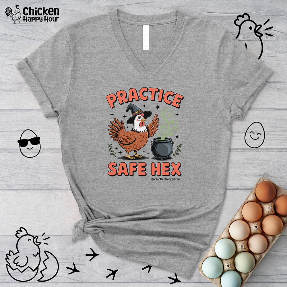 Practice Safe Hex V-Neck Tee