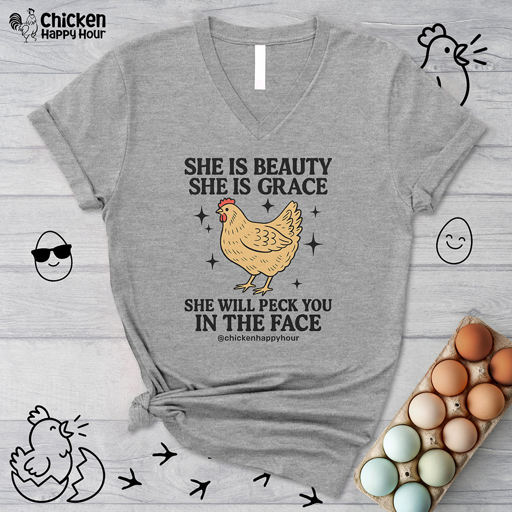 She is Beauty V-Neck Tee