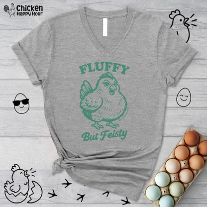 Fluffy But Feisty V-Neck Tee