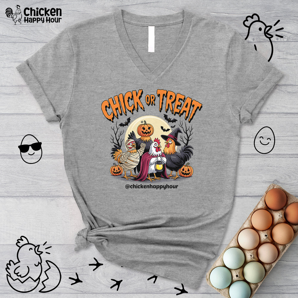 Chick or Treat V-Neck Tee