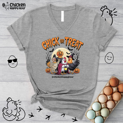 Chick or Treat V-Neck Tee