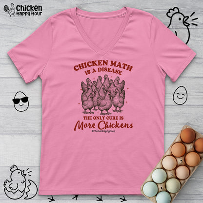 Chicken Math is a Disease V-Neck Tee