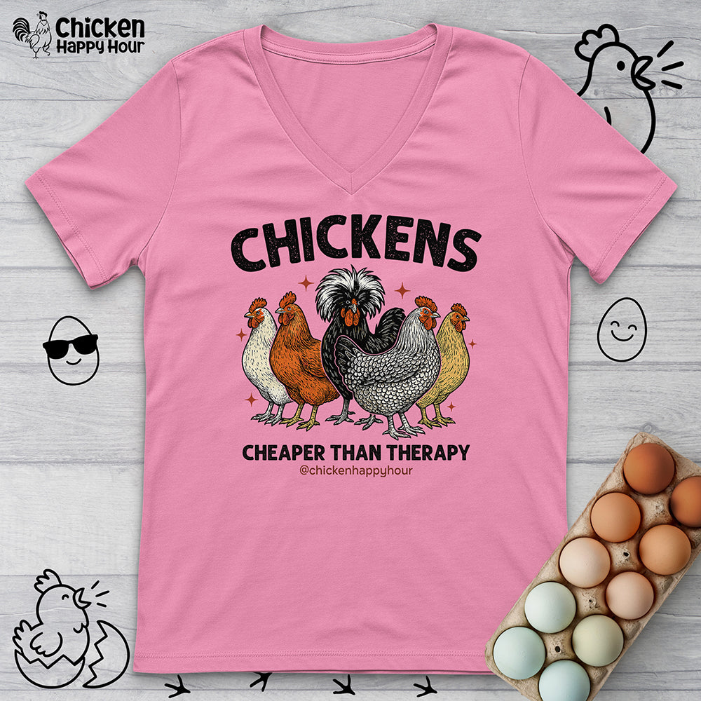 Chickens Cheaper V-Neck Tee