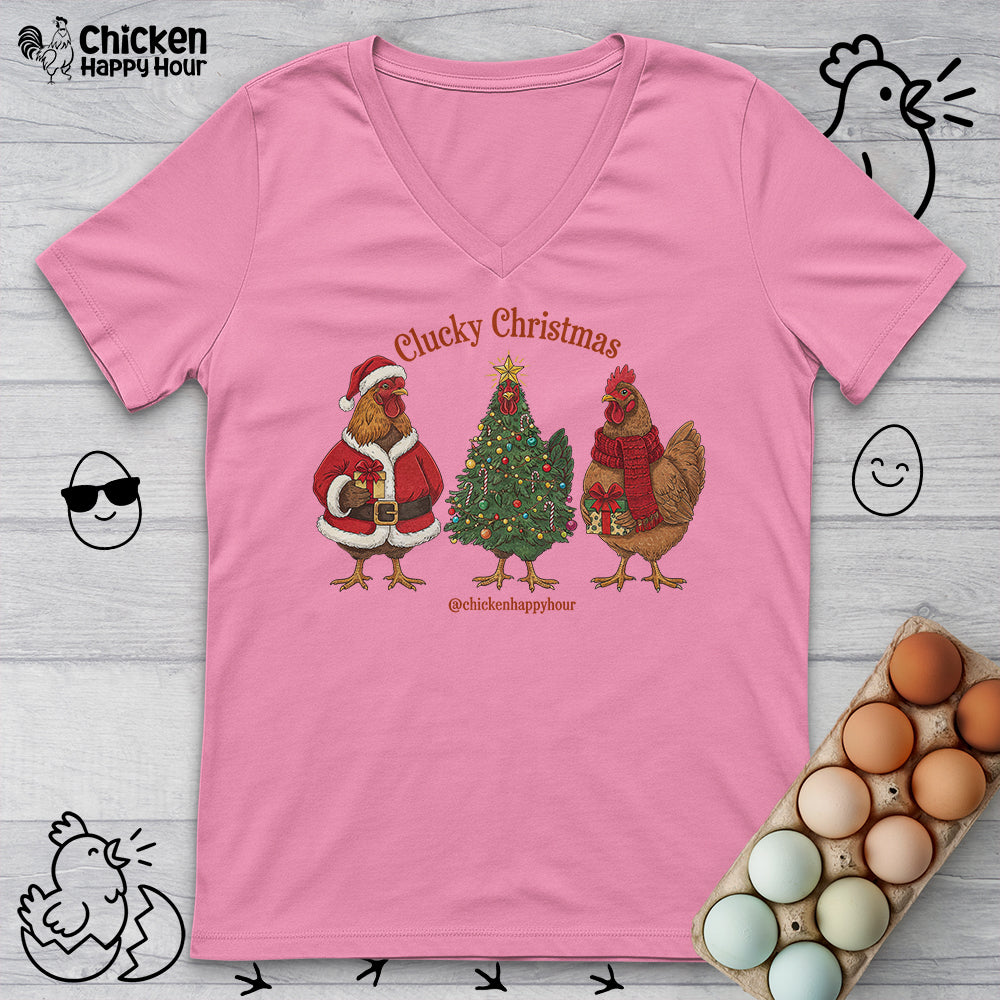 Clucky Christmas V-Neck Tee