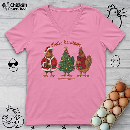 Clucky Christmas V-Neck Tee
