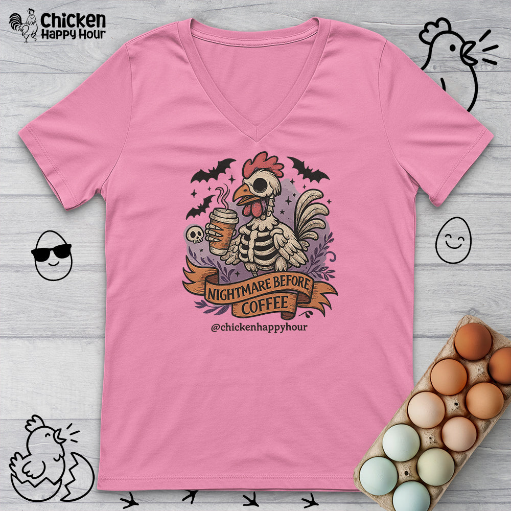 Nightmare Before Coffee V-Neck Tee