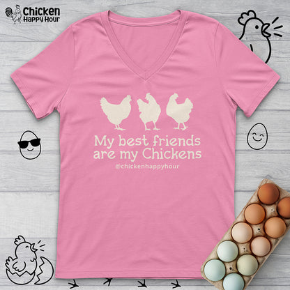 My Best Friends Are My Chickens V-Neck Tee