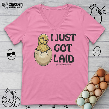 I Just Got Laid V-Neck Tee