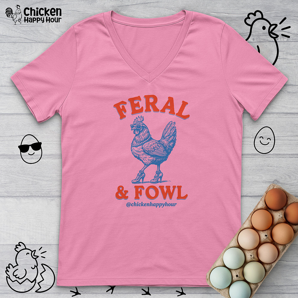Feral & Fowl V-Neck Tee