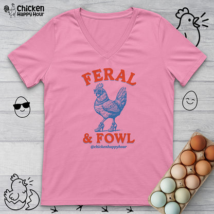 Feral & Fowl V-Neck Tee