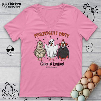 Poultrygeist Party V-Neck Tee