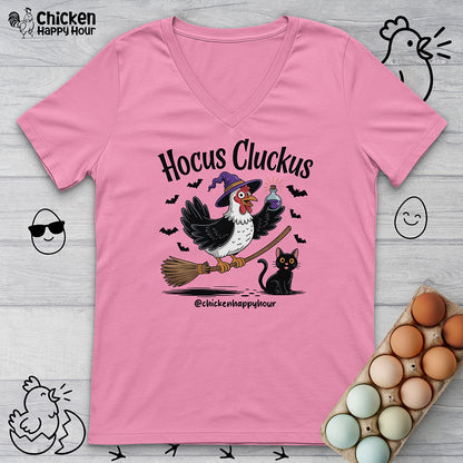 Hocus Cluckus V-Neck Tee