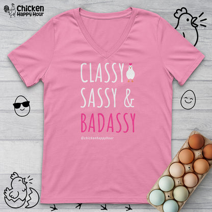 Classy Sassy and Badassy V-Neck Tee