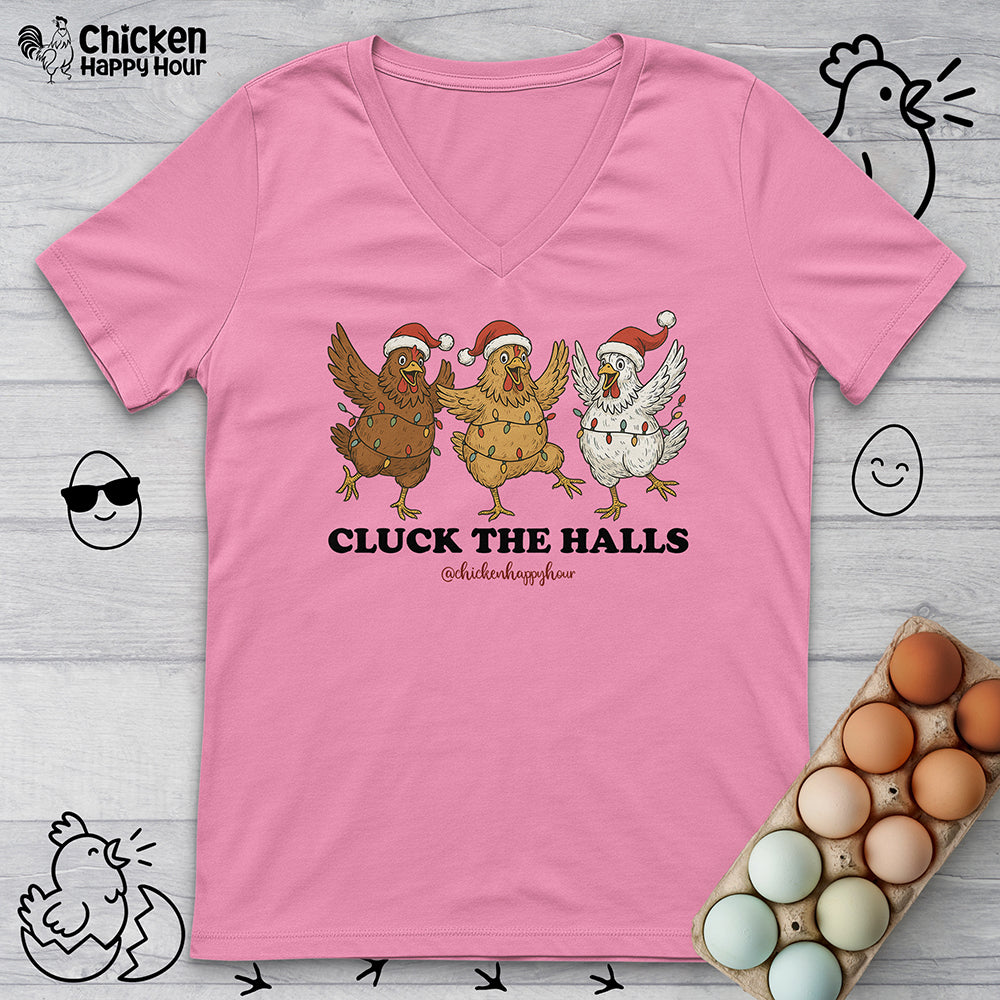 Cluck the Halls V-Neck Tee