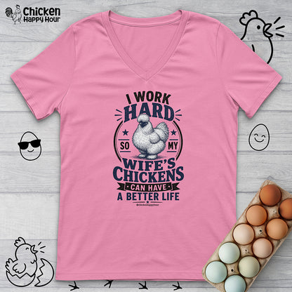 I Work Hard For Better Life V-Neck Tee