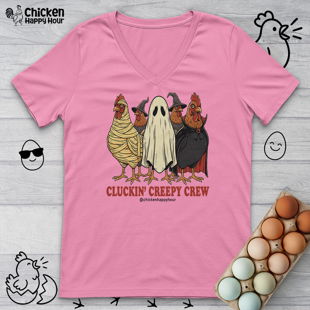 Cluckin’ Creepy Crew V-Neck Tee