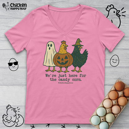 We're Just Here for the Candy Corn V-Neck Tee