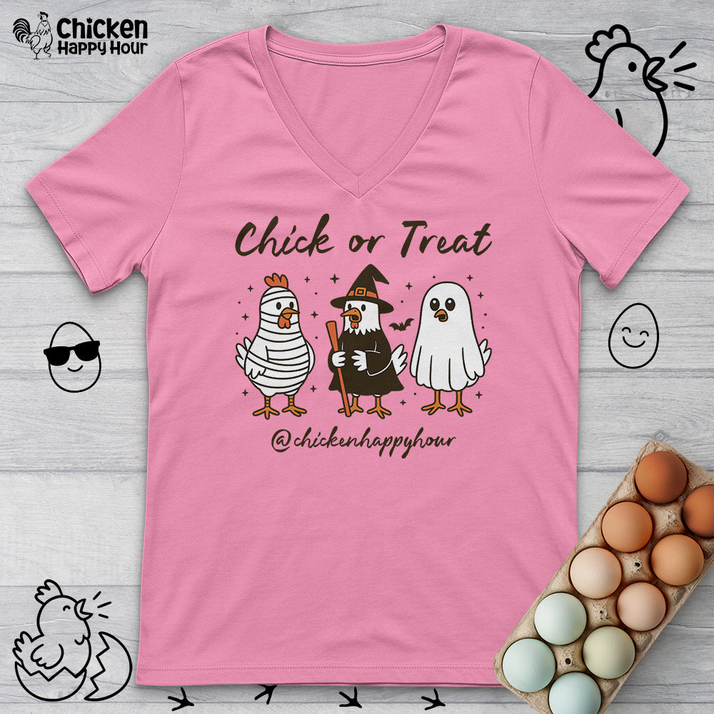 Chick or Treat V-Neck Tee