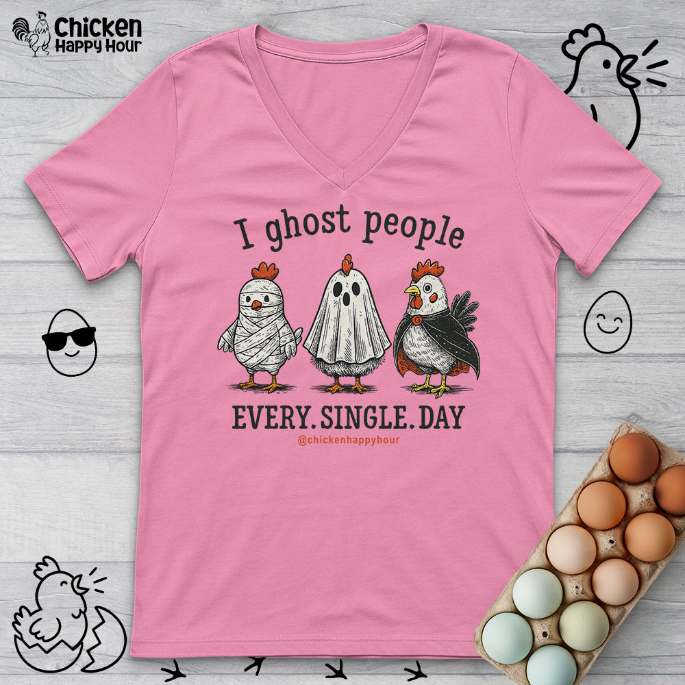 I Ghost People Every Day V-Neck Tee