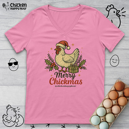 Merry Chickmas V-Neck Tee