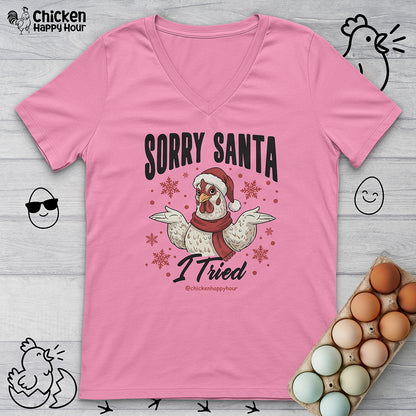 Sorry Santa V-Neck Tee