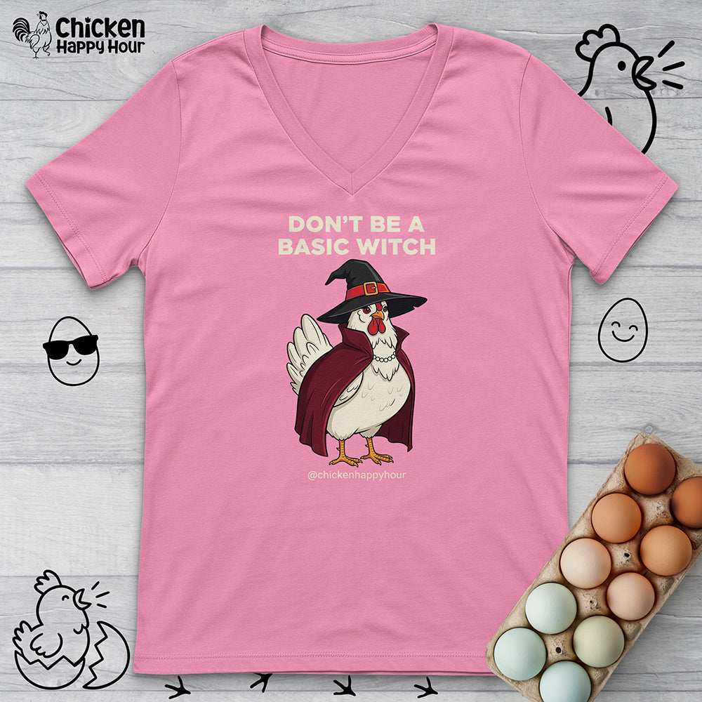 Don't Be a Basic Witch V-Neck Tee
