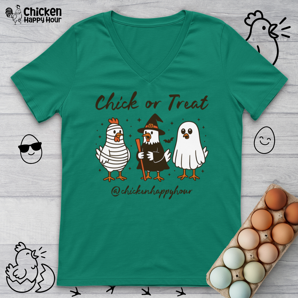 Chick or Treat V-Neck Tee