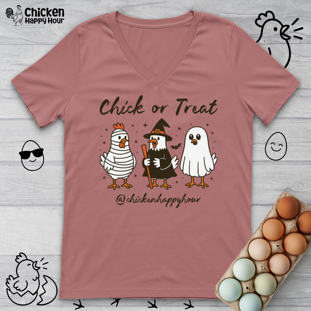 Chick or Treat V-Neck Tee