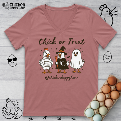 Chick or Treat V-Neck Tee