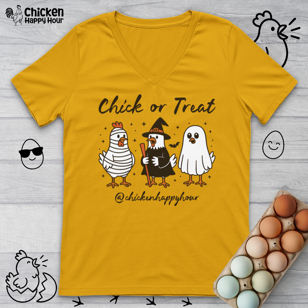 Chick or Treat V-Neck Tee